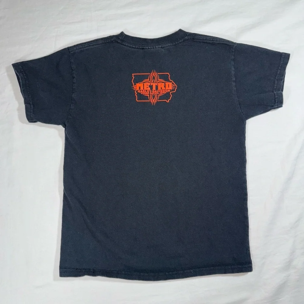 Harley-Davidson Kids Black Live To Play Eagle Graphic T-Shirt Size Small - Picture 3 of 4